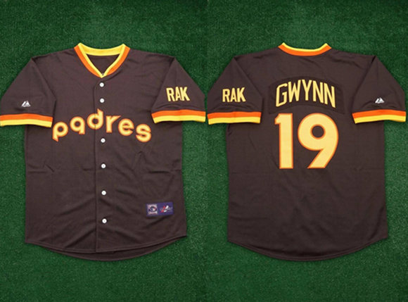 Men's San Diego Padres ACTIVE PLAYER Custom 1984 Brown Road Cooperstown Throwback Stitched Baseball Jersey